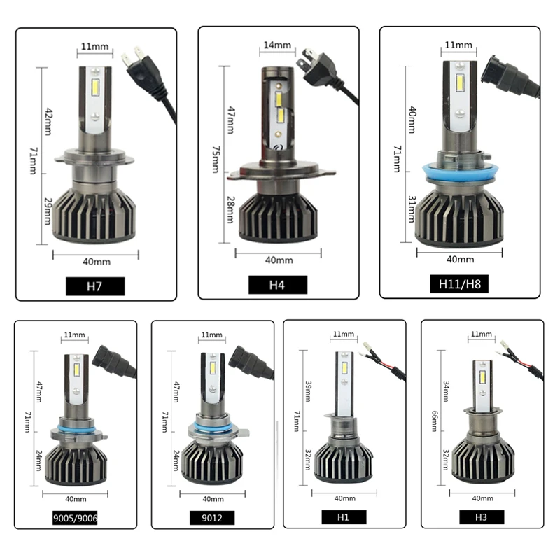 Новые автомобильные фары светодиодный H4(Подол короче спереди и длиннее сзади) ЛУЧ H7 H11 светодиодный H1 H3 H8 9005 HB3 9006 HB4 9012 Автомобильные фары лампы 12V светодиодный свет