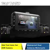 W6 Mini Size 3.0 "140 Degree 6G + TR Sensing Full HD 1280 * 480 Waterproof Dual Cameras Supported Car Dash Cam Motorcycle DVR