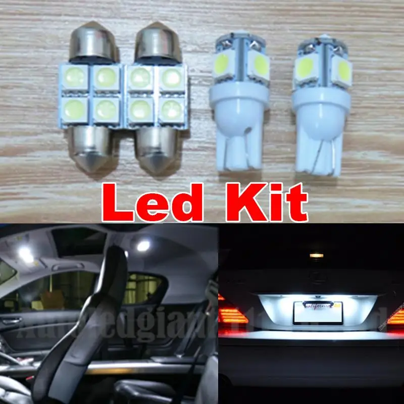 WLJH 31mm W5W T10 Led Dome Map Licence Plate Light Package Kit For