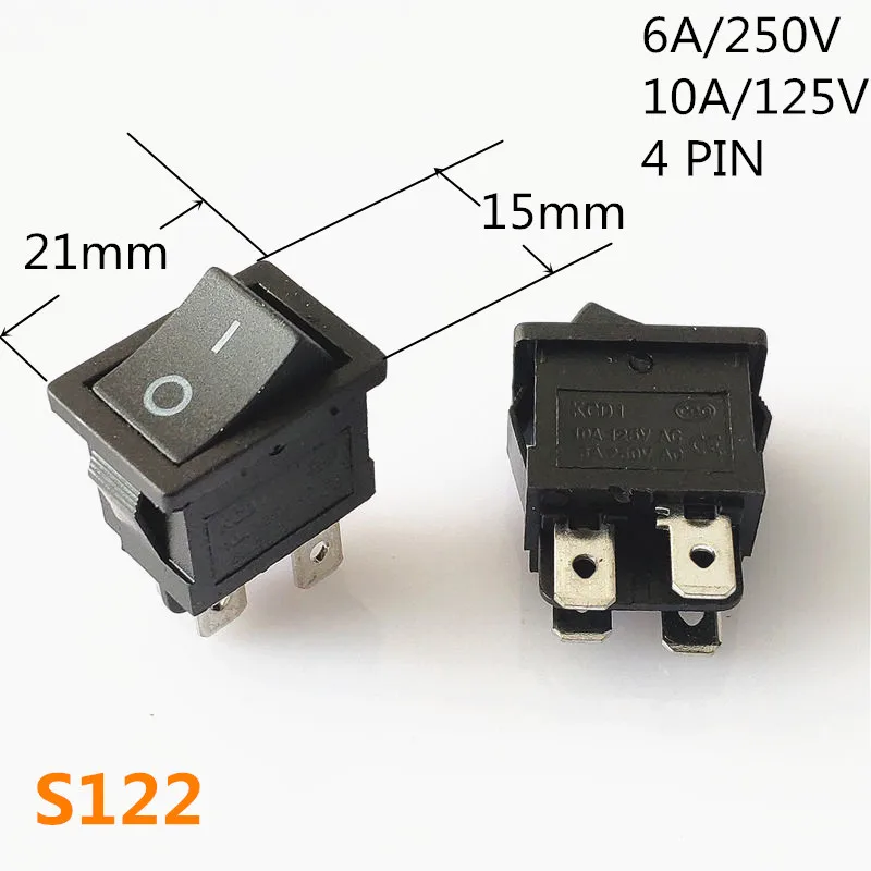 S122 SPST KCD 3PIN 6PIN вкл/выкл квадратный лодочный кулисный переключатель DC AC 16A/250V Автомобильная приборная панель пластиковый переключатель дропшиппинг - Цвет: S122