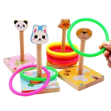 Деревянные игрушки Обучающие животные игры Детский сад программы круг игры Детские игрушки деревянные метания кольца игрушки для детей игрушки