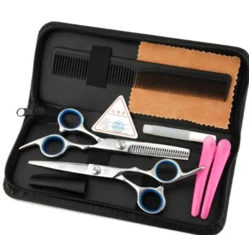 Profissional Hairdressing Scissors Hair Cutting Set Barber Shears High Quality Salon 6.0inch color BLACK / 100sets | Красота и