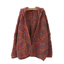 2019 New Sweater Cardigan Medium Long Thick Hooded Loose Knit Sweater Fashion Women's Coat Knit Cardigan Solid Loose Lady Female 2019 New Sweater Cardigan Medium Long Thick Hooded Loose Knit Sweater Fashion Women's Coat Knit Cardigan Solid Loose Lady Female