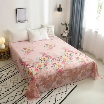

Quality 1pc Bed Sheet Polyester/Cotton Flat Sheet Mattress Protector Cover Soft Bedclothes Twin Full Queen King Size 230*230cm