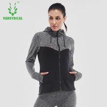 Vansydical, зимняя спортивная одежда для фитнеса, оборудование для тренировок, куртка для бега, гимнастическая куртка на молнии для йоги для женщин