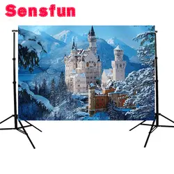 Sensfun зимняя тема замок лес пользовательские фото Фоны студии фонов винил 7x5ft