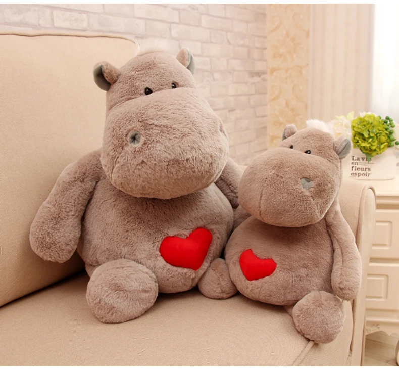 Kawaii Soft Love Heart Hippo Plush Doll Big Stuffed Cartoon Hippos Baby Toy Doll for Children Gift Decoration 20inch 50cm DY50617 (14)