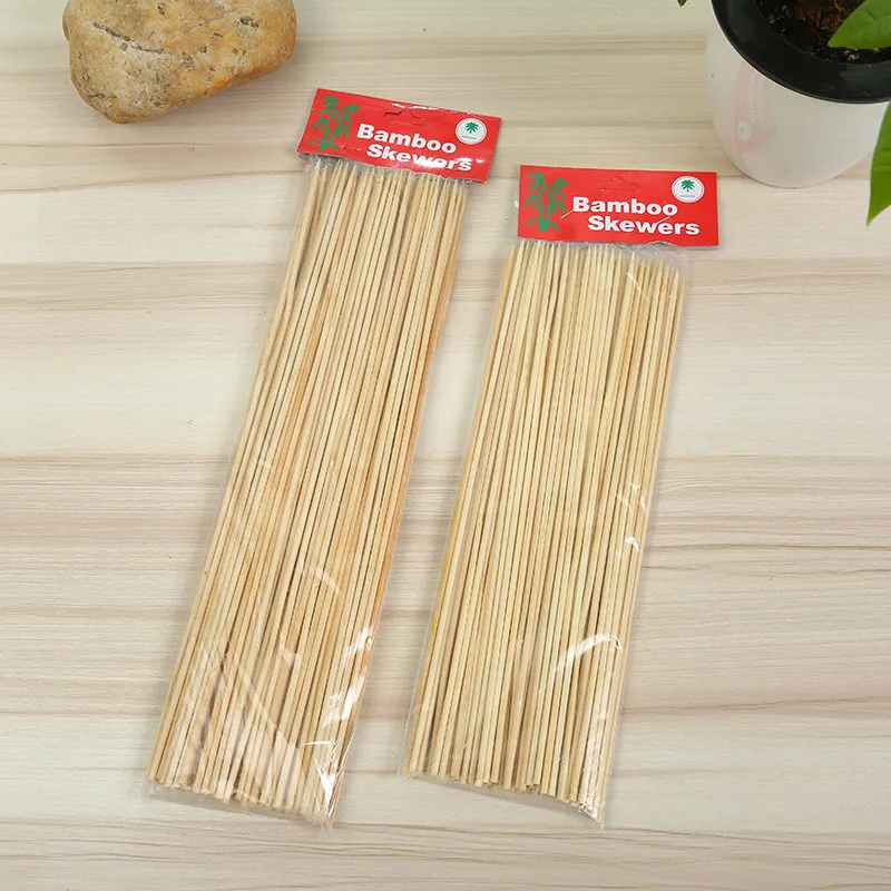 100x 25 cm Bambou Bois Brochettes de bâtons pour barbecue BBQ shish kebab Finger Food 