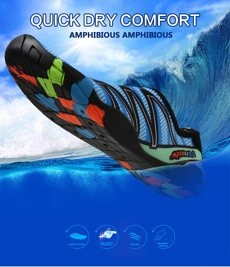 Water Shoes Aqua Shoes Beach Swimming Shoes Men Breathable Slip-on Sport Sneakers Lightweight Upstream Shoes (2)