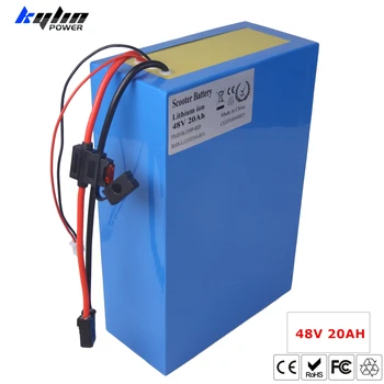 

48V 20AH Lithium Electric Scooter Bike Battery for Li-ion Ebike 750W 1000W E Bicycle Motor & 30A BMS 54.6V 2A Charger with fuse