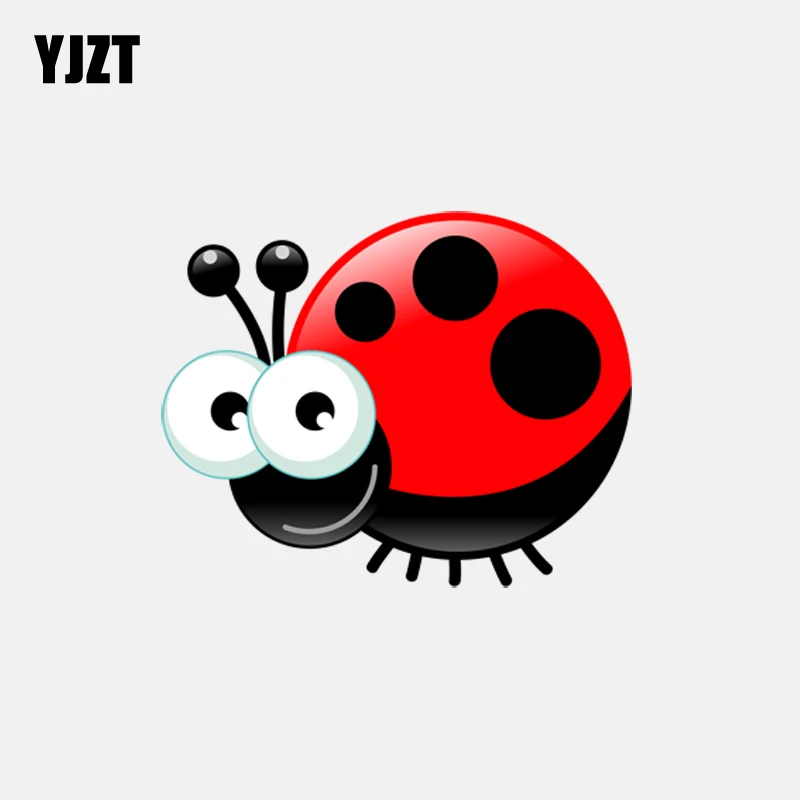 

YJZT 10.2CM*8.2CM Cartoon Red Star Ladybug Decal PVC Motorcycle Car Sticker 11-00823