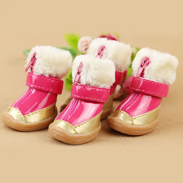 Pet Puppy Autumn Winter Shoes for dogs Small Dogs Soft PU Leather