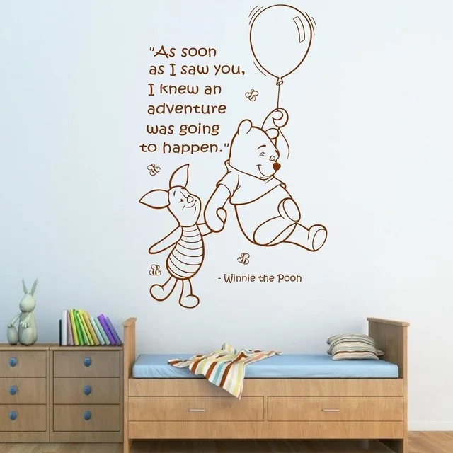 

Free shipping Quote WINNIE THE POOH Wall Sticker Art Girls Boys Baby Room Nursery Home Decor Decal