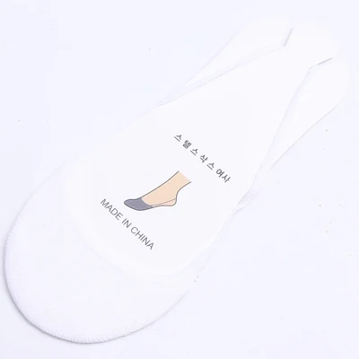 10pcs 5pair Cotton Comfortable Soild Half Sole Cover Invisible Sock Slippers for Women Girls Thin High Heel Shoes Socks Meais white