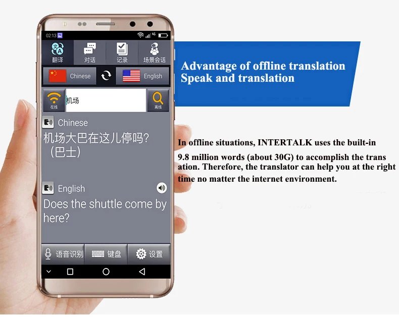 Intertalk S089 плюс голос синхронного переводчика 5,7*80* мульти-язык в автономном режиме smart Photo переводчика с сотового телефона телефонный звонок