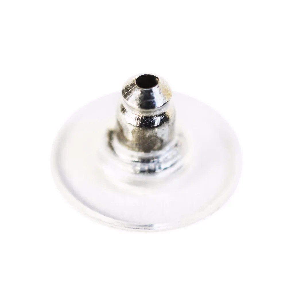 

200pcs Bullet Clutch Earring Backs Replacements Comfortable Ear Nut Clear/Silver Safety Hypoallergenic