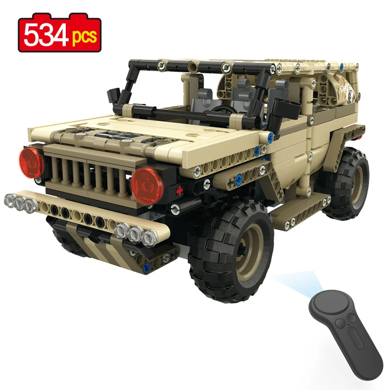

Military Remote Control Building Blocks Compatible City Vehicle RC Car Tank M1A2 Hummer Model Bricks Sets Boys Toys for Kids