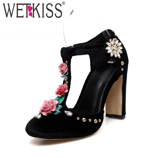 Womens 2018 Summer stereoscopic Floral Ankle Strap Kitten Heel Pointed Toe new Womens 2018 Summer stereoscopic Floral Ankle Strap Kitten Heel Pointed Toe new