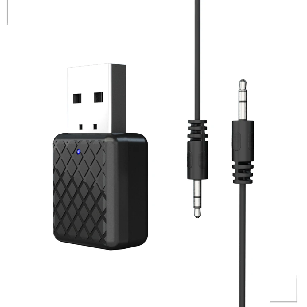 CALETOP Bluetooth 5,0 аудио приемник передатчик 3,5 мм AUX стерео звук Bluetooth передатчик для ТВ ПК беспроводной адаптер для автомобиля - Цвет: Черный