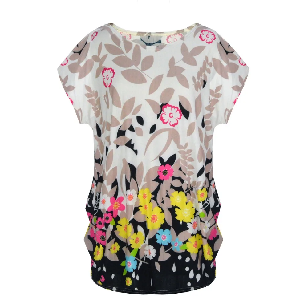 NEW 2018 spring summer women casual print short sleeve o-neck tops &amp tees plus size loose t shirts tunic | Женская одежда