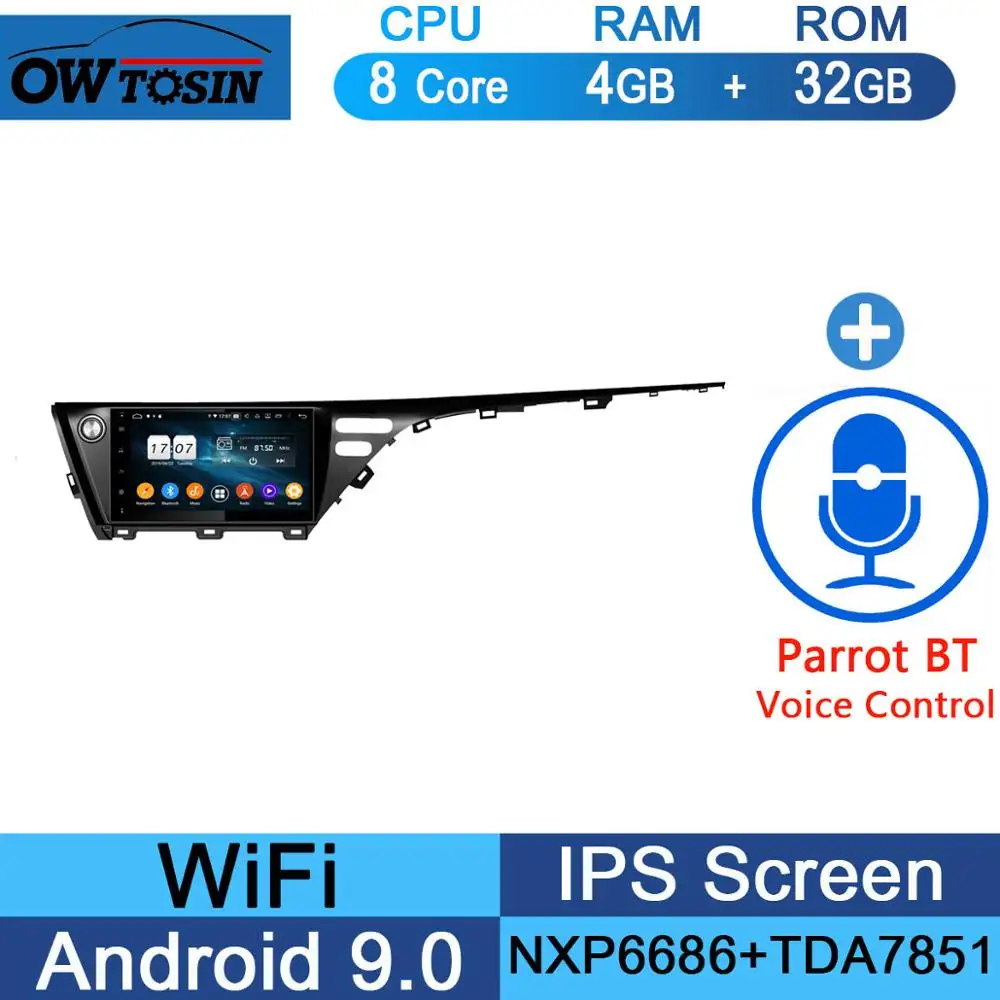 10," ips 8 ядерный 4G+ 64GB Android 9,0 автомобильный DVD мультимедийный радио gps плеер для Toyota Camry DSP CarPlay Parrot BT стерео - Цвет: 32G Parrot BT