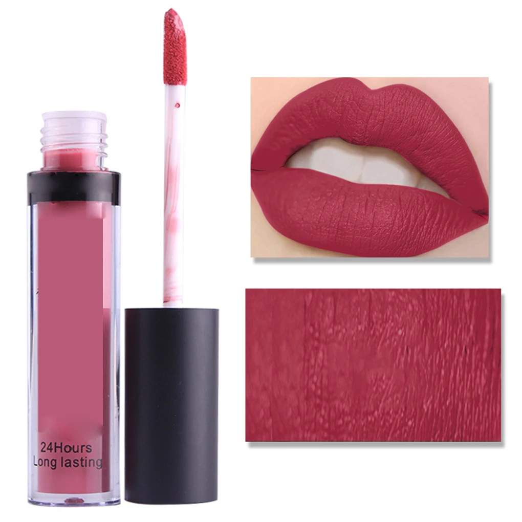 

BGVfive24 Colors Matte Waterproof Long Lasting Durable Non-stick Cup Natural Lip Gloss Tint Stain Liquid Lipstick