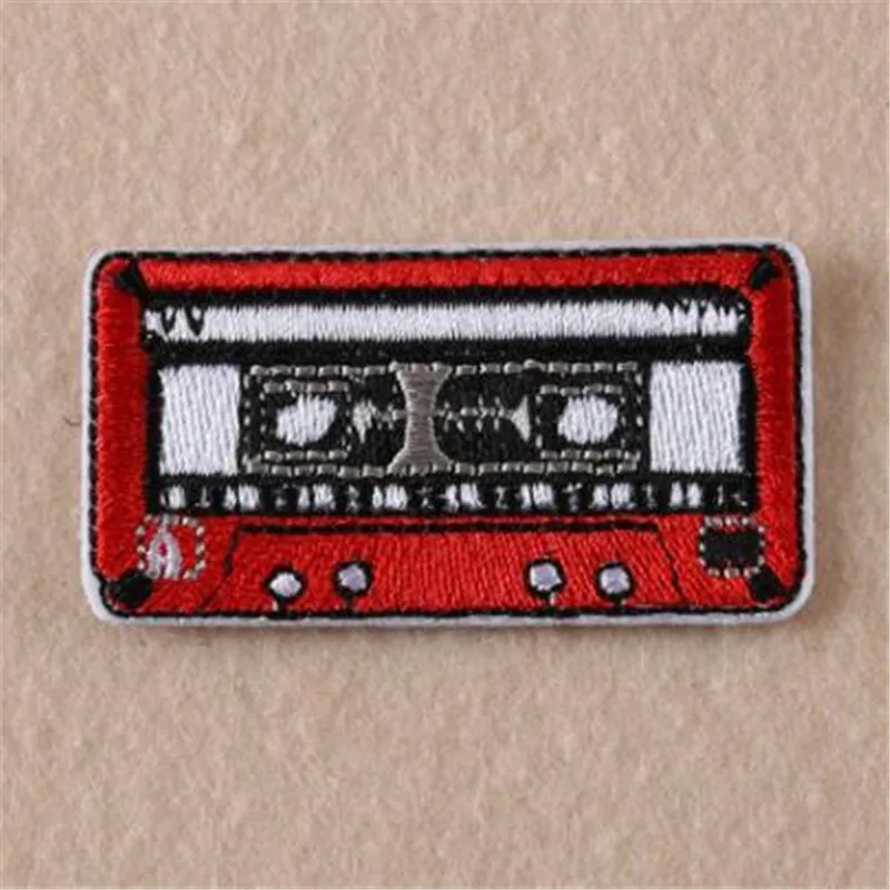 

Clothing diy embroidery iron on patch deal with it retro red tape biker patches for clothes music stickers fabric free shipping