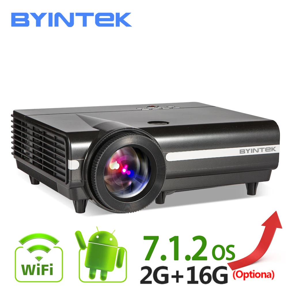 BYINTEK MOON BT96Plus Android Wifi Smart Video LED Projector Proyector For Home Theater Full HD 1080P Support 4K Online Video