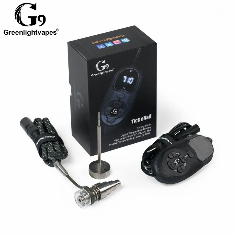 Greenlightvapes G9 Tick enail Henail Kit TC mod с кварцевым титановым стержнем портативный E Nail Dab для