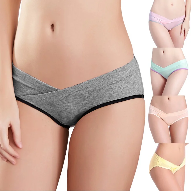 

Cotton Maternity Underwear U-Shaped Low Waist Pregnancy Briefs For Pregnant women Plus size Panties Clothes YRD
