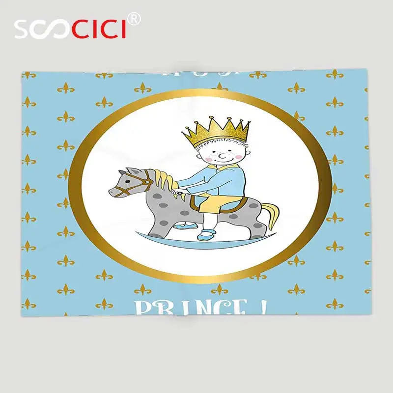 Buy  Custom Soft Fleece Throw Blanket Gender Reveal Decorations Its A Prince Quote with Newborn Boy Ridi