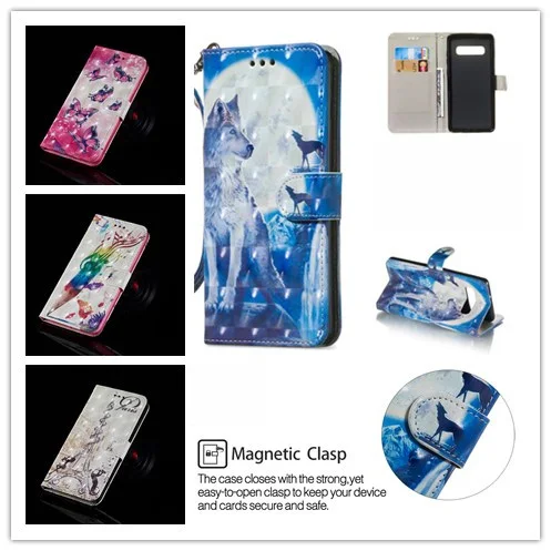 

Hoesje for Samsung Galaxy S10 S10e Plus Painted Leather Wallet Card Slot Pu Holder Stander Samsun Galaxi S 10 E 10e peacock case