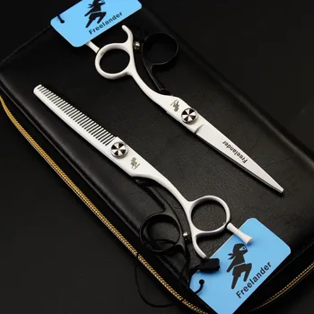 

6 inch .black and white Hair Scissors set ,Straight & Thinning scissors set, barber shears