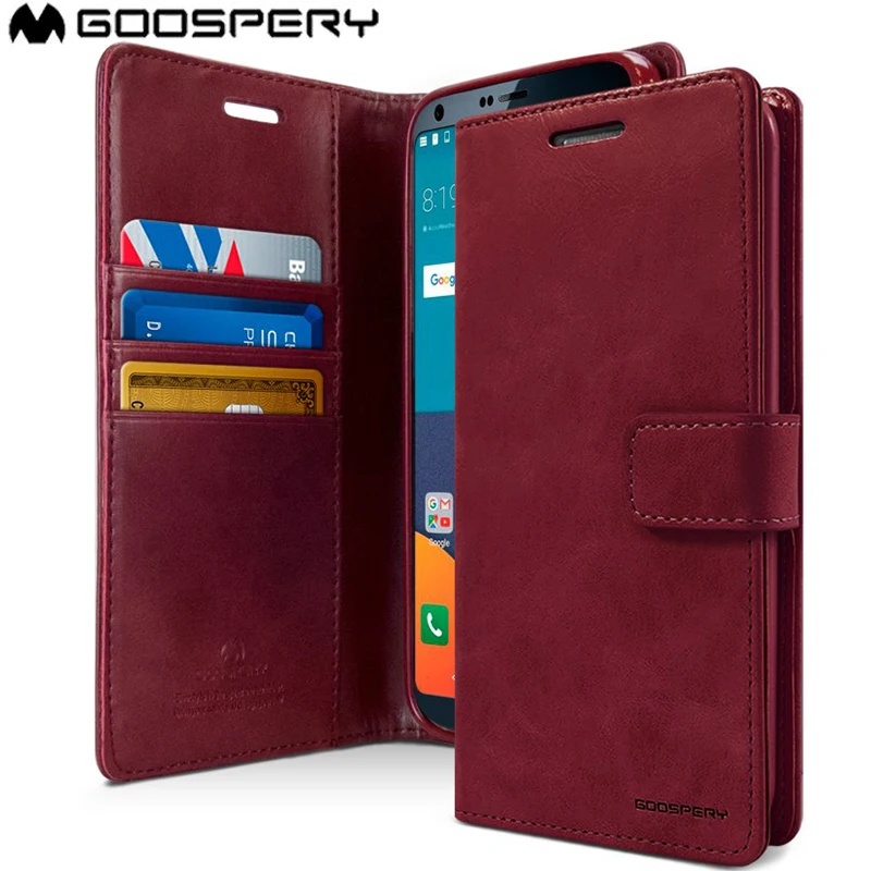 

Genuine GOOSPERY Blue Moon Diary With Card Pocket Wallet Case Cover for LG G6