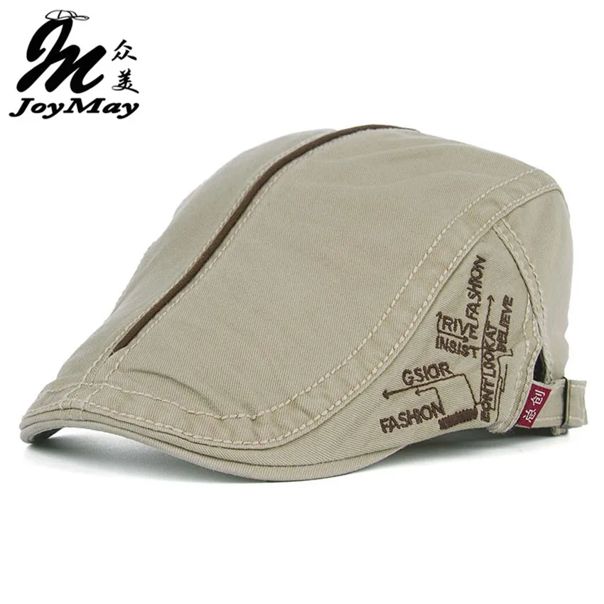 

JOYMAY New Summer Cotton Berets Caps For Men Casual Peaked Caps Middle line letter embroidery Berets Hats Cap Y008