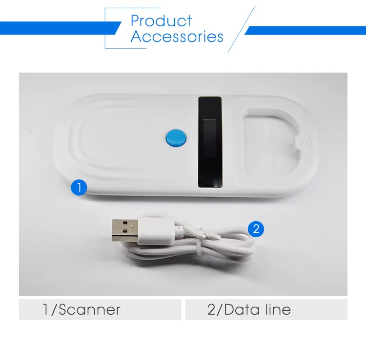 Сканер для домашних животных ISO11784/5 FDX-B, считыватель для домашних животных, чип-транспондер, USB RFID, ручной микрочип-сканер для собак, кошек, лошадей