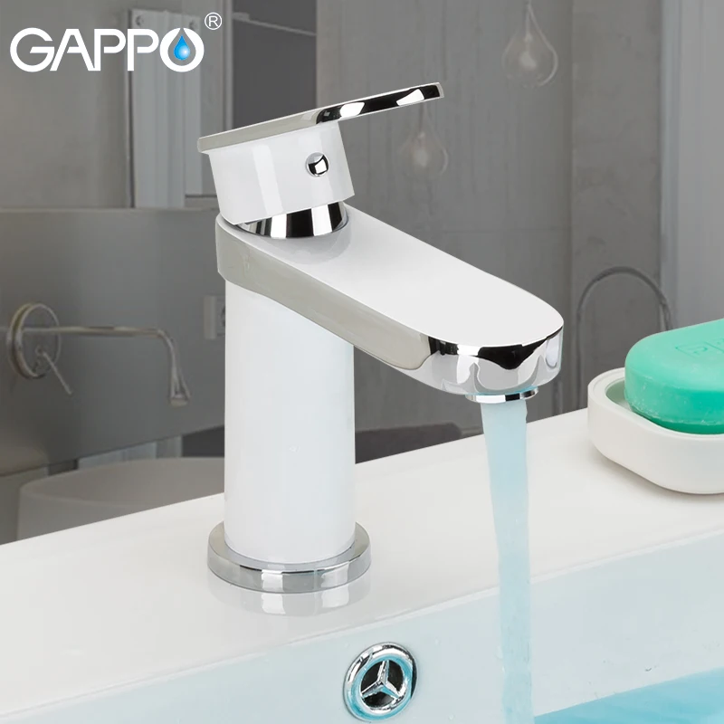 

GAPPO Basin Faucets white mixer tap bathroom brass basin faucet sink mixer deck mounted taps washbasin water faucets torneira