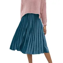 Новая Летняя женская модная Однотонная юбка с высокой талией Повседневная модная плиссированная юбка женская юбка Q0221