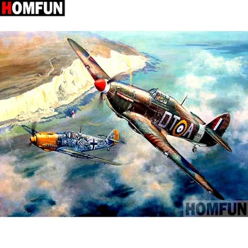 

HOMFUN Full Square/Round Drill 5D DIY Diamond Painting "Aircraft scenery" 3D Diamond Embroidery Cross Stitch Home Decor A18932