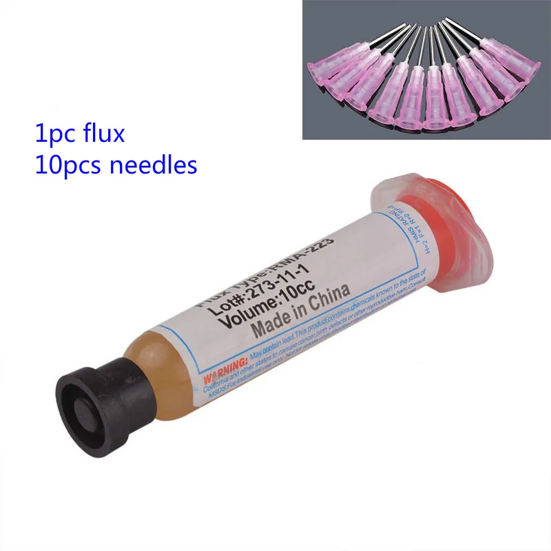 1x 10cc Solder PCB SMD Soldering Paste Flux Grease with 10pcs needle