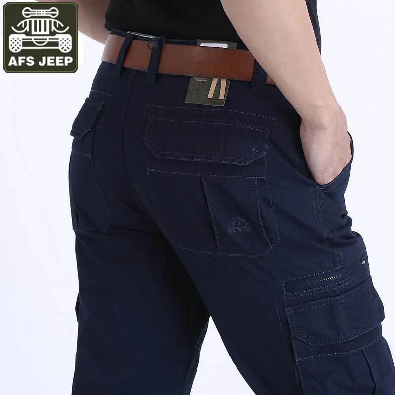 AFS JEEP/Брендовые мужские брюки-карго, новые дизайнерские военные однотонные прямые брюки, брюки-карго с несколькими карманами, Pantalon Homme