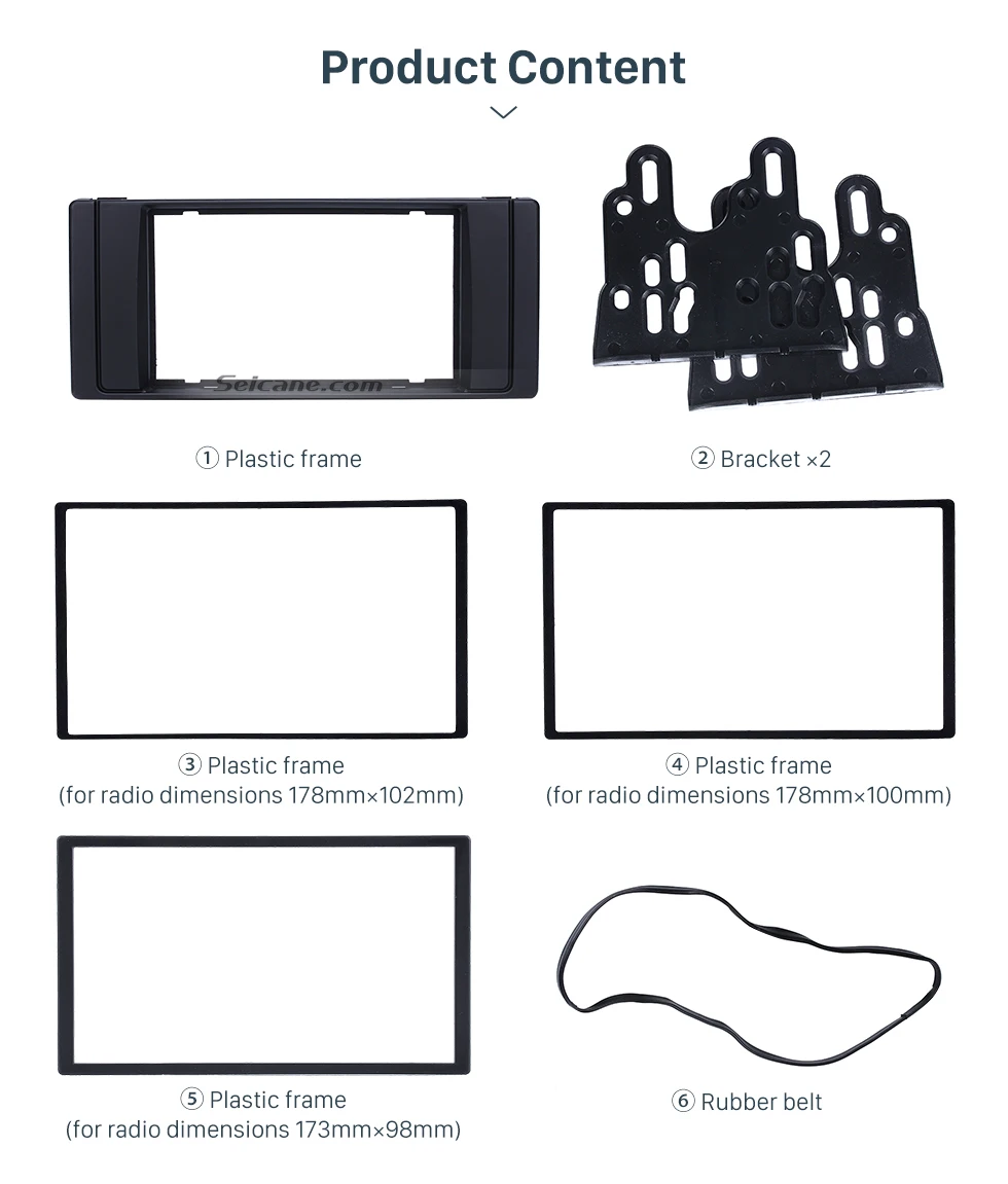 Seicane Double DIN 1995-2003 BMW5 E39 X5 E53 Car Radio Fascia DVD Player Mounting Frame Trim Installation Stereo Panel 