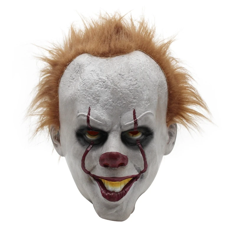 

Halloween Stephen King's It Joker Pennywise Mask Full Face Horror Clown Latex Masks Adults Masquerade Cosplay Costume Props