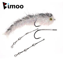 Bimoo 4 conjuntos articulados haste de peixe streamer voar amarrando haste pique mosca amarrando tamanho material padrão longo