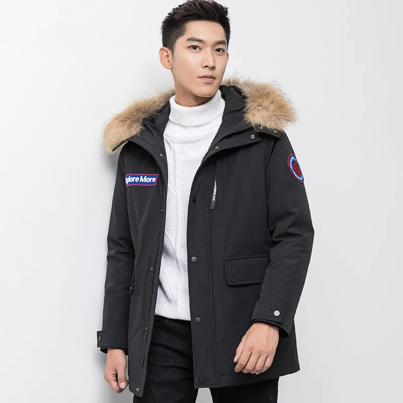 

2019 New 90% Duck Down Jacket Men Raccoon Fur Collar Parka Winter Jacket Men Canada Style Coat Streetwear Parkas Chaquetas Male