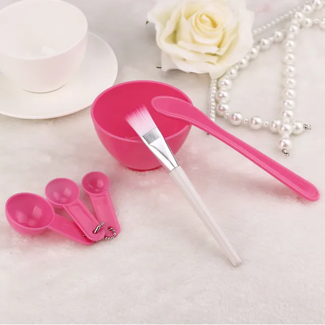 Best Offers  4 in 1 DIY Facial Mask Mixing Bowl Brush Spoon Stick Tool Face Care Set Makeup Tool Eyeliner Brush Eyebrow Tool Set #30   