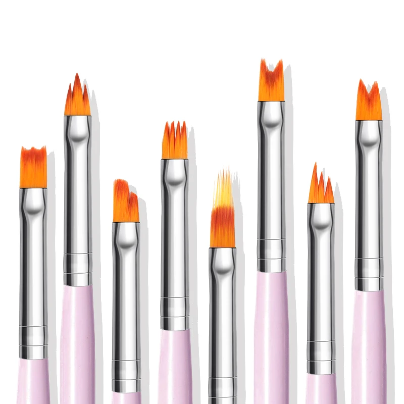 8 шт., градиентная УФ-гелевая ручка для рисования, Мягкие кисти, розовая ручка, для маникюра, для дизайна ногтей, ручка для переноса, набор инструментов для маникюра