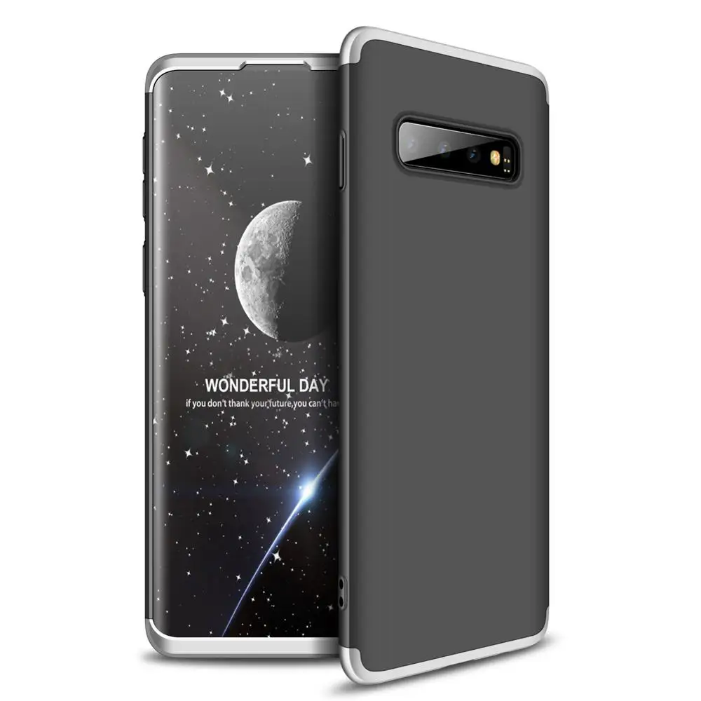 Suntaiho 360 полный защитный чехол для телефона samsung Galaxy S10 S9 S8 Plus S6 S7 Edge противоударный чехол для samsung Note 9 8 чехол s - Цвет: Black silver