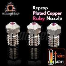 trianglelab T-V6 Plated Copper ruby nozzle Reprap v6 hotend Ultra high temperature Compatible with PETG ABS PEI PEEK NYLON