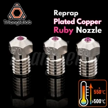 Trianglelab T-V6 Plated Koper Ruby Nozzle Reprap V6 Hotend Ultra Hoge Temperatuur Compatibel Met Petg Abs Pei Peek Nylon